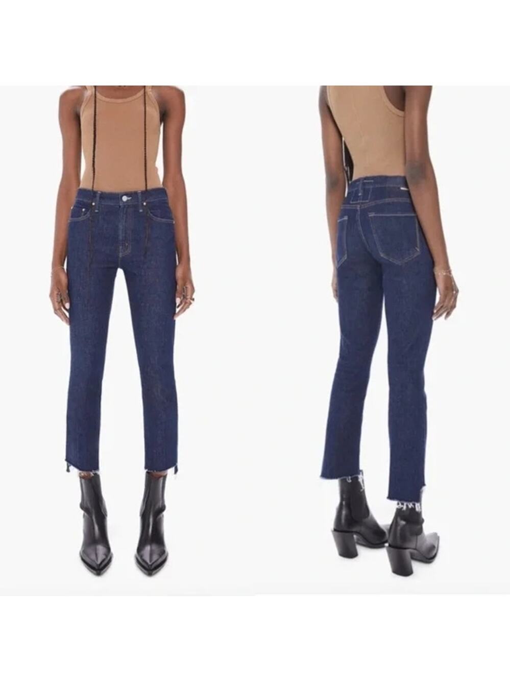 MOTHER Superior Insider Crop Step Fray Jeans in Clean Up Your Act Size 26